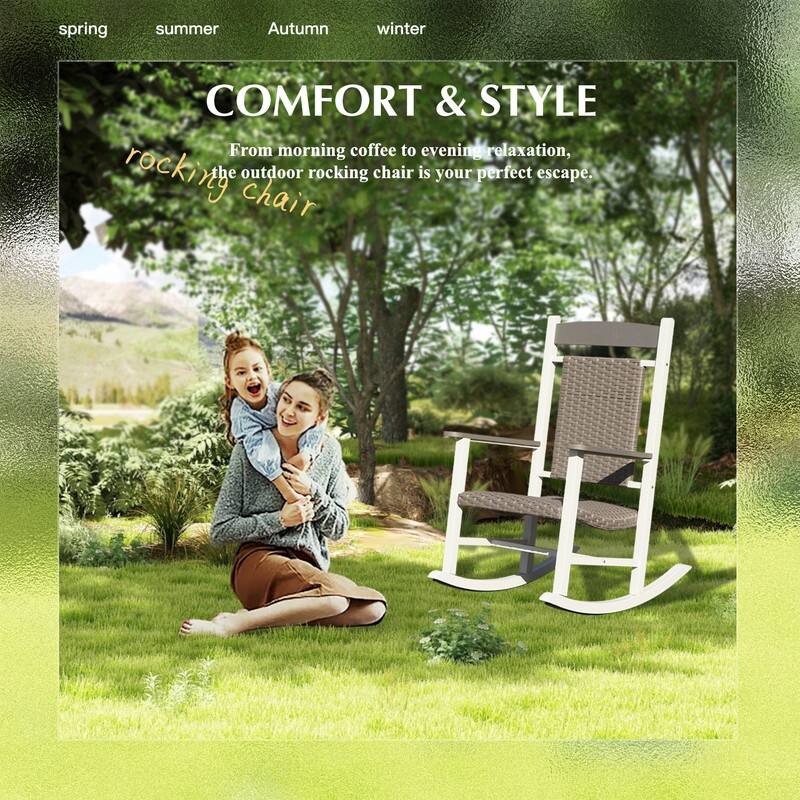 Domi Outdoor Rocking Chair Set – High Back, Weather-Resistant Porch Rockers for Patio