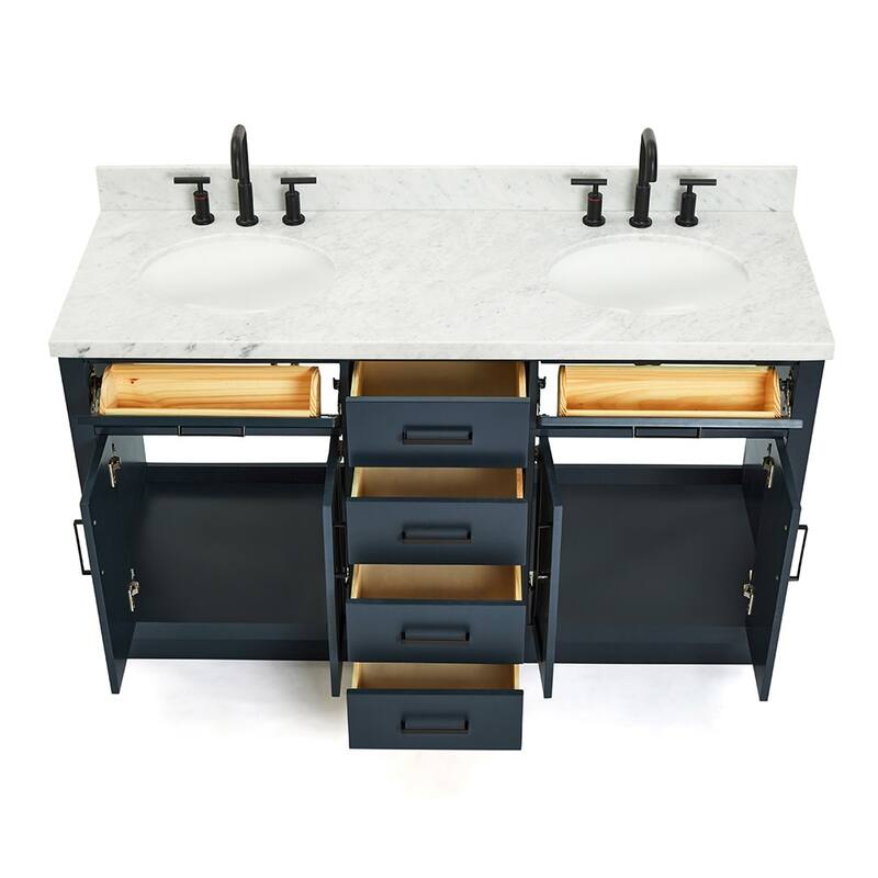 Ariel T061DCWOVO Hepburn 61" Free Standing Double Basin Vanity Set