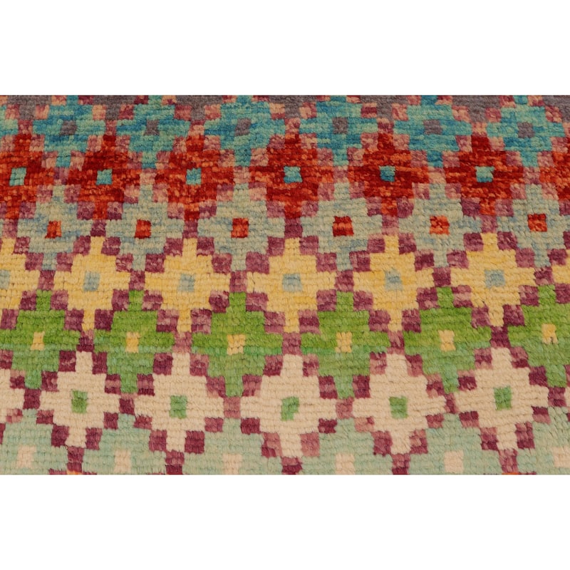 Eclectic Balochi Mullen Rust/Blue Hand Knotted Wool Rug - 4'6'' x 7'11''