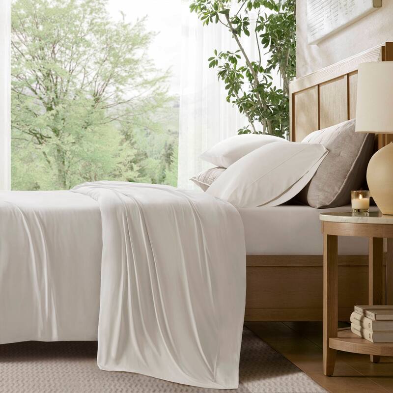Harbor House Cool Touch Stretch Jersey Knit Sheet Set - Split King - White