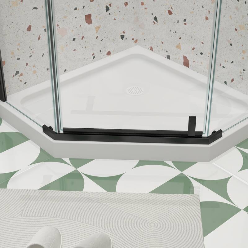 34.75'' W x 72'' H Semi-Frameless Neo-Angle Pivot Shower Door - 34.75" X 34.75" X 72"