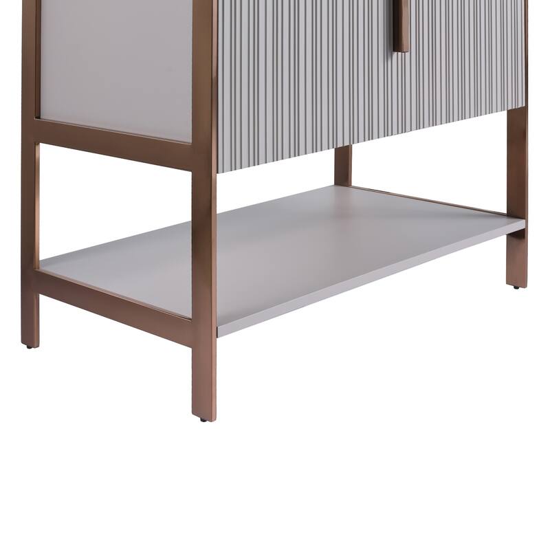 Fine Fixtures Serenity Modern Bathroom Vanity with White Carrara Stone Top