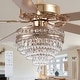 preview thumbnail 23 of 53, 52/62/72 Inch Crystal Fandelier Ceiling Fan with Lights and Remote, Reversible Motor 62 Inches-DC Motor - Gold