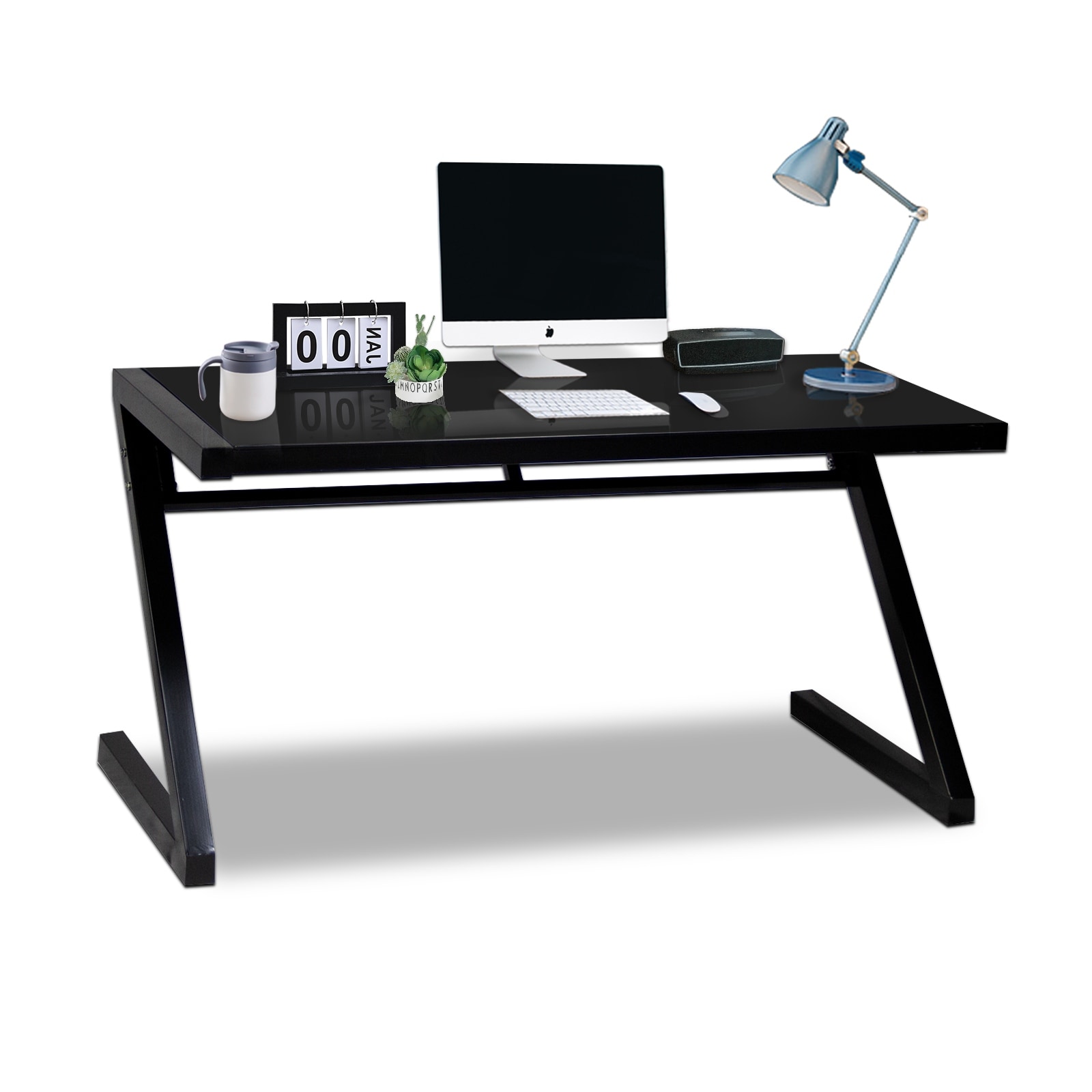 Professional Z-Leg Tempered Glass Gaming and Study Desk with Professional Z-Leg Tempered Glass Gaming and Study Desk with