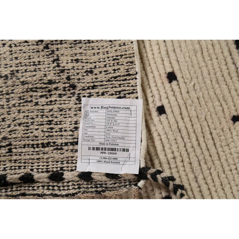 Moroccan Oriental Area Rug Handmade Wool Carpet - 6'9"x 10'8"