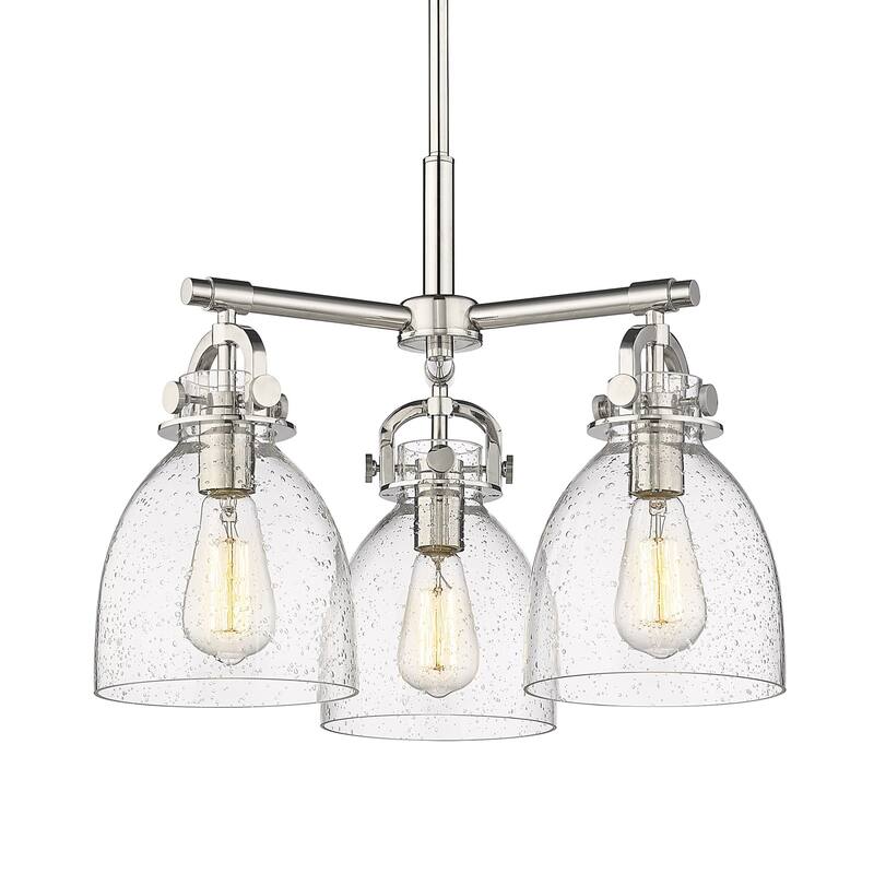 Innovations Lighting 410-3CR-16-20 Newton Bell Pendant Newton Bell 3 - Polished Nickel / Seedy