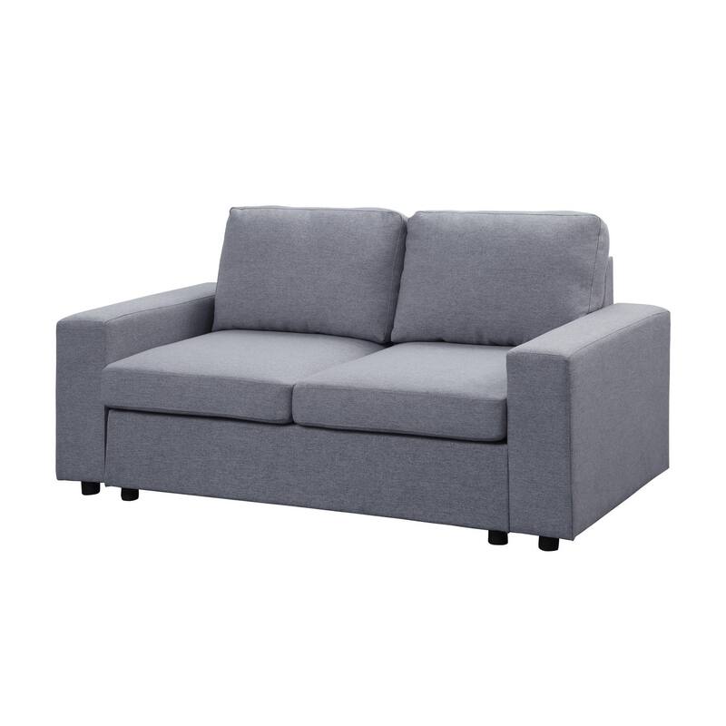18" Seat Height Linen Loveseat - Light Gray