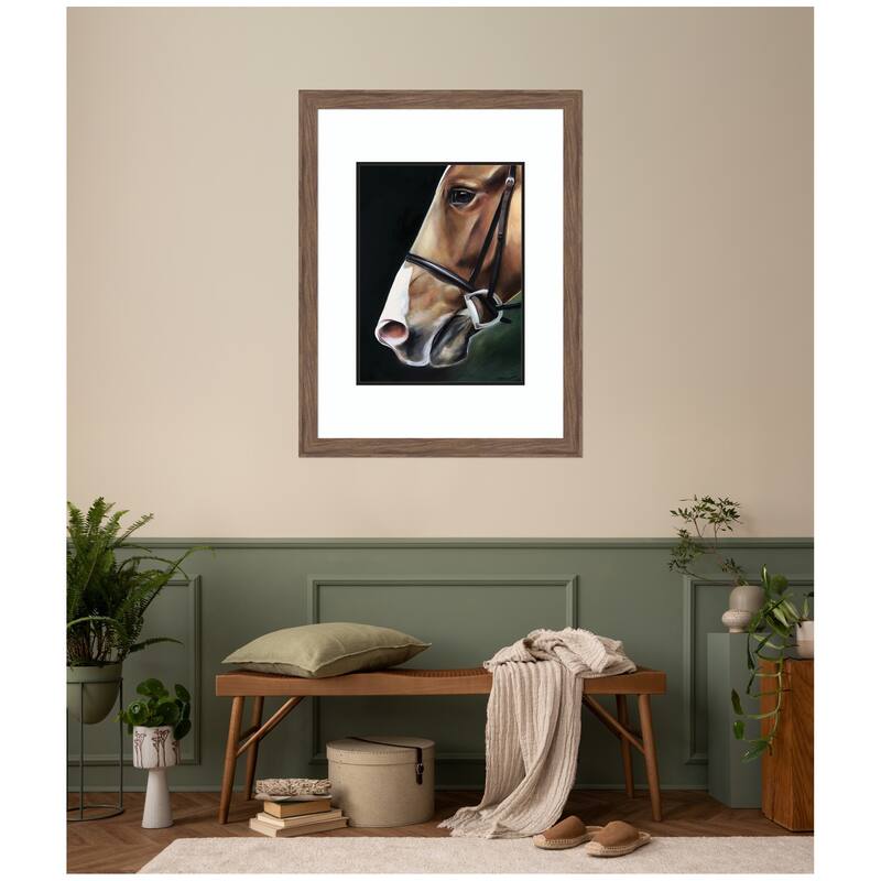 Kate and Laurel Chestnut Horse by Mary Sparrow Framed Wall Art Print