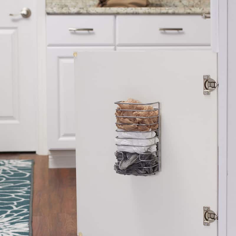 Household Essentials Cabinet Door Trash Bag Organizer and Dispenser