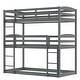 preview thumbnail 7 of 16, Twin over Twin over Twin High Quality Pine Wood Frame Triple Bunk Bed with High Guardrails