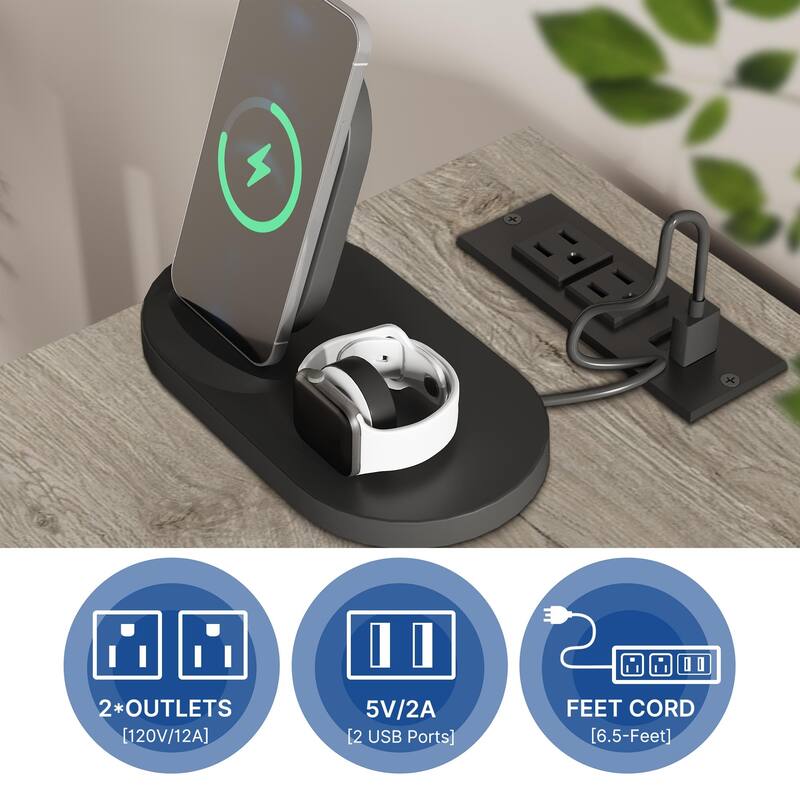 Moasis Wine Bar Cabinet with LED Light and Power Outlet