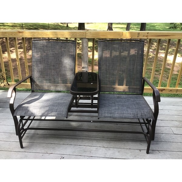 patio double glider with table
