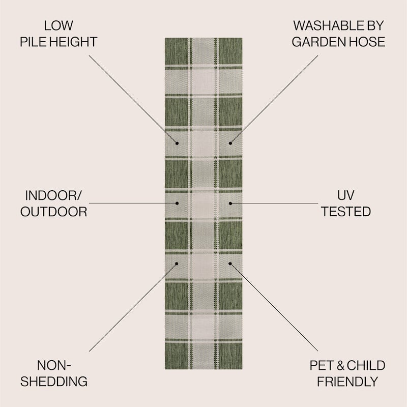 JONATHAN Y Lior Traditional Farmhouse Bold Gingham Indoor/Outdoor Area Rug