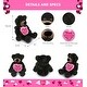 preview thumbnail 2 of 3, DolliBu Mother’s Day Soft Plush Long Leg Black Bear with Pink Heart - 10.5 inches