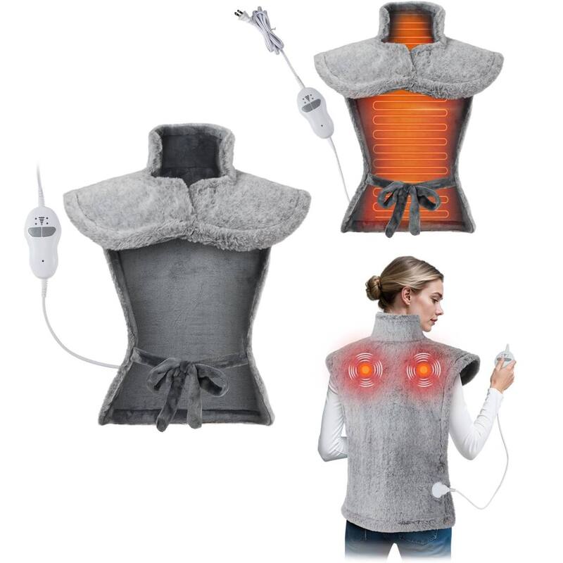 35"x24" Electric 2 Massaging Heating Pad for Back Neck Shoulders Pain Relief, Best Winter Gifts