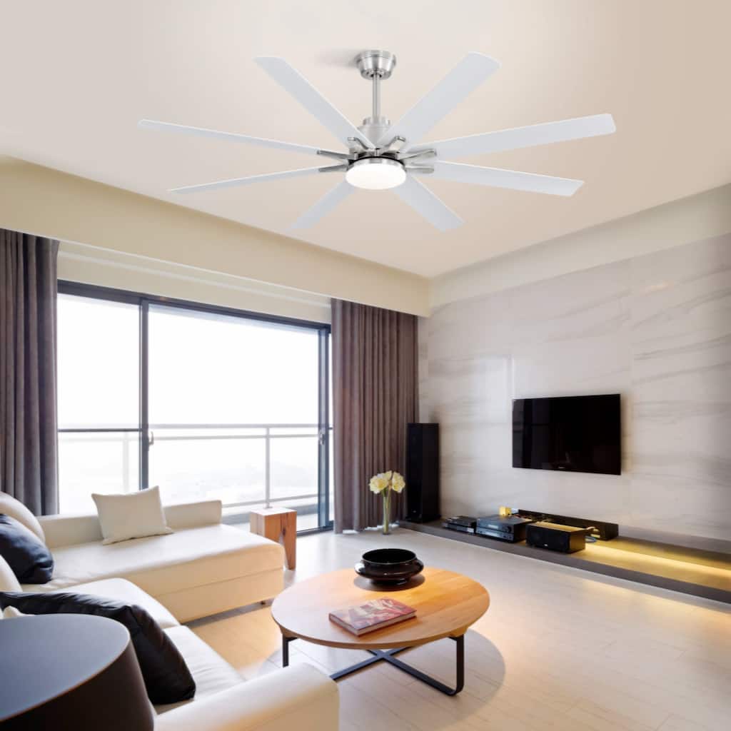 66 Inch Low Profile Ceiling Fan with Dimmable Lights and Remote Control 6 Speed Reversible Noiseless DC Motor for Indoor