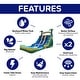 preview thumbnail 3 of 7, HeroKiddo 15' Tropical Breeze Commercial Grade Dual Lane Inflatable Water Slide with Pool and Blower Indoor Outdoor Inflatable
