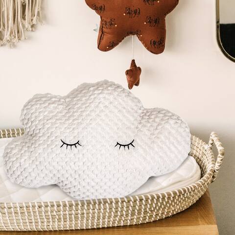 Polyester White Cloud Pillow with Eyelashes
