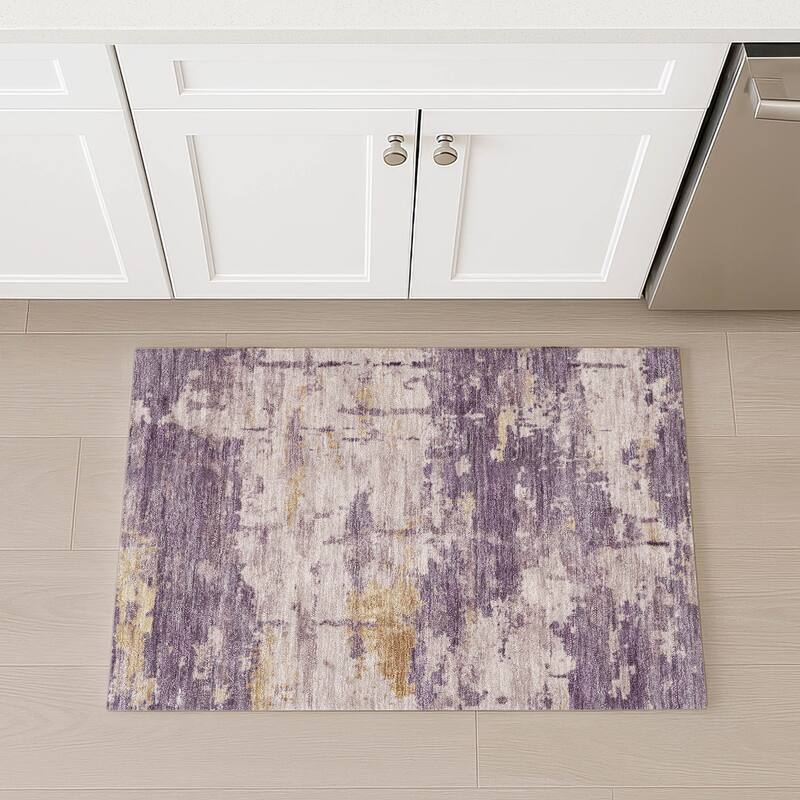 Machine Washable Indoor/ Outdoor Crouppen Modern Chantille Rug