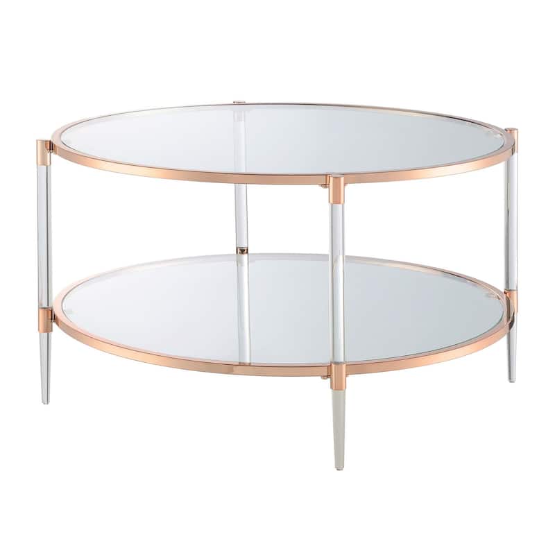 Convenience Concepts Royal Crest 2 Tier Acrylic Glass Coffee Table