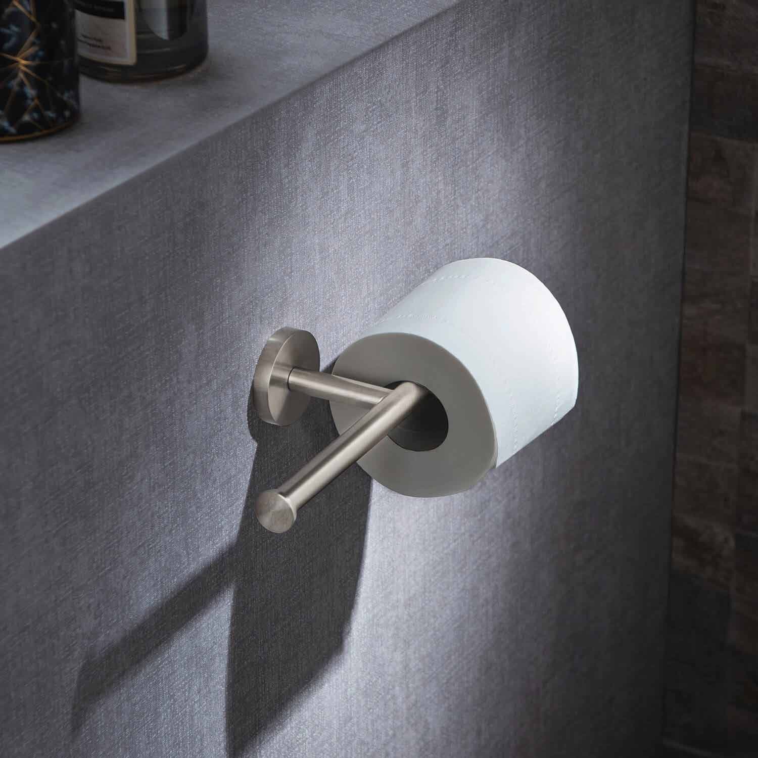 1pc Double Roll Toilet Paper Holder For Bathroom And Kitchen, Wall Mounted  Dual Paper Towel Holder In Stainless Steel With Options Of Brushed Nickel,  Matte Black And Brushed Gold