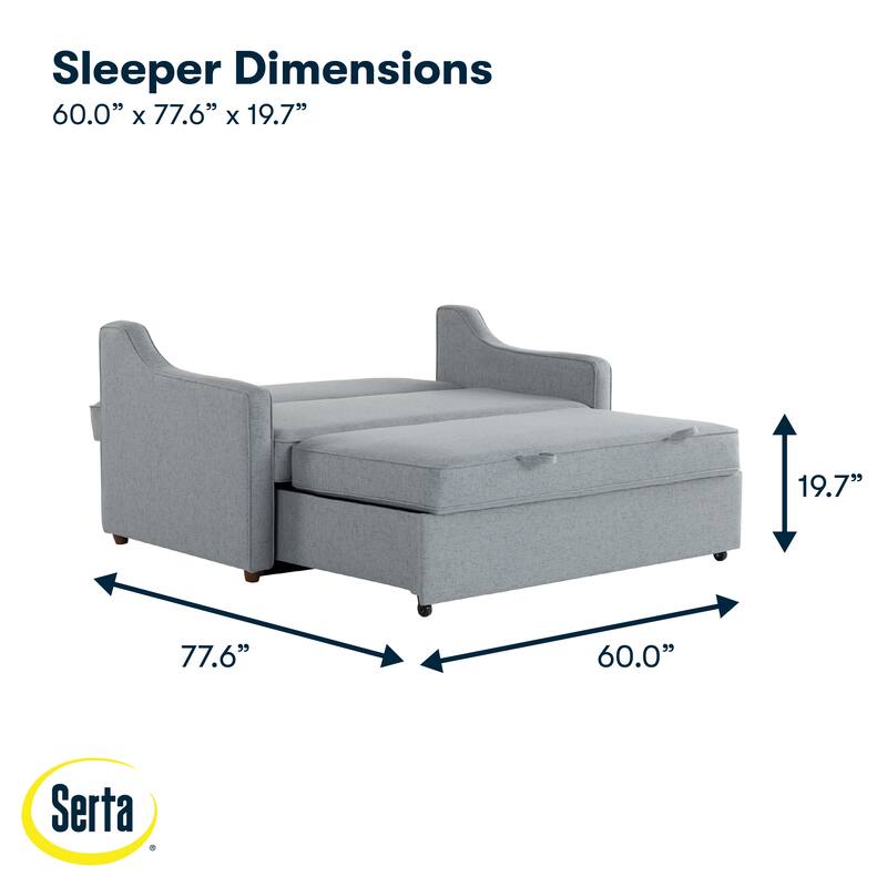 Serta Carey Convertible Sofa in Chenille Fabric