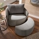 preview thumbnail 5 of 46, Sligo Oversized Wale Corduroy Swivel Accent Chair with Furry Channel Pillow and Ottoman by iNSPIRE Q Bold