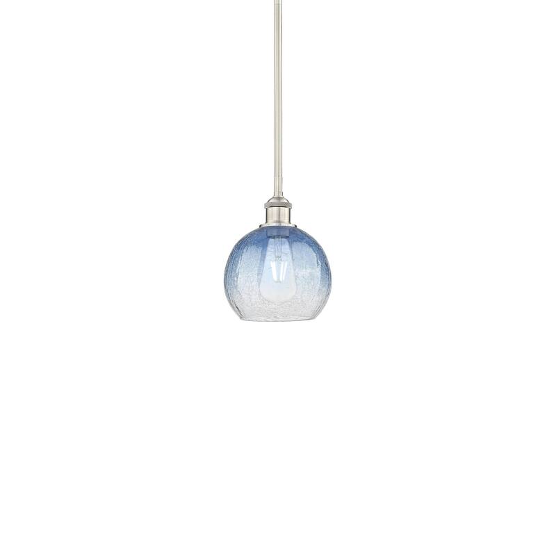 Innovations Lighting 616-1S-10-8 Brookhaven Globe Pendant Brookhaven - Brushed Satin Nickel / Sapphire Blue