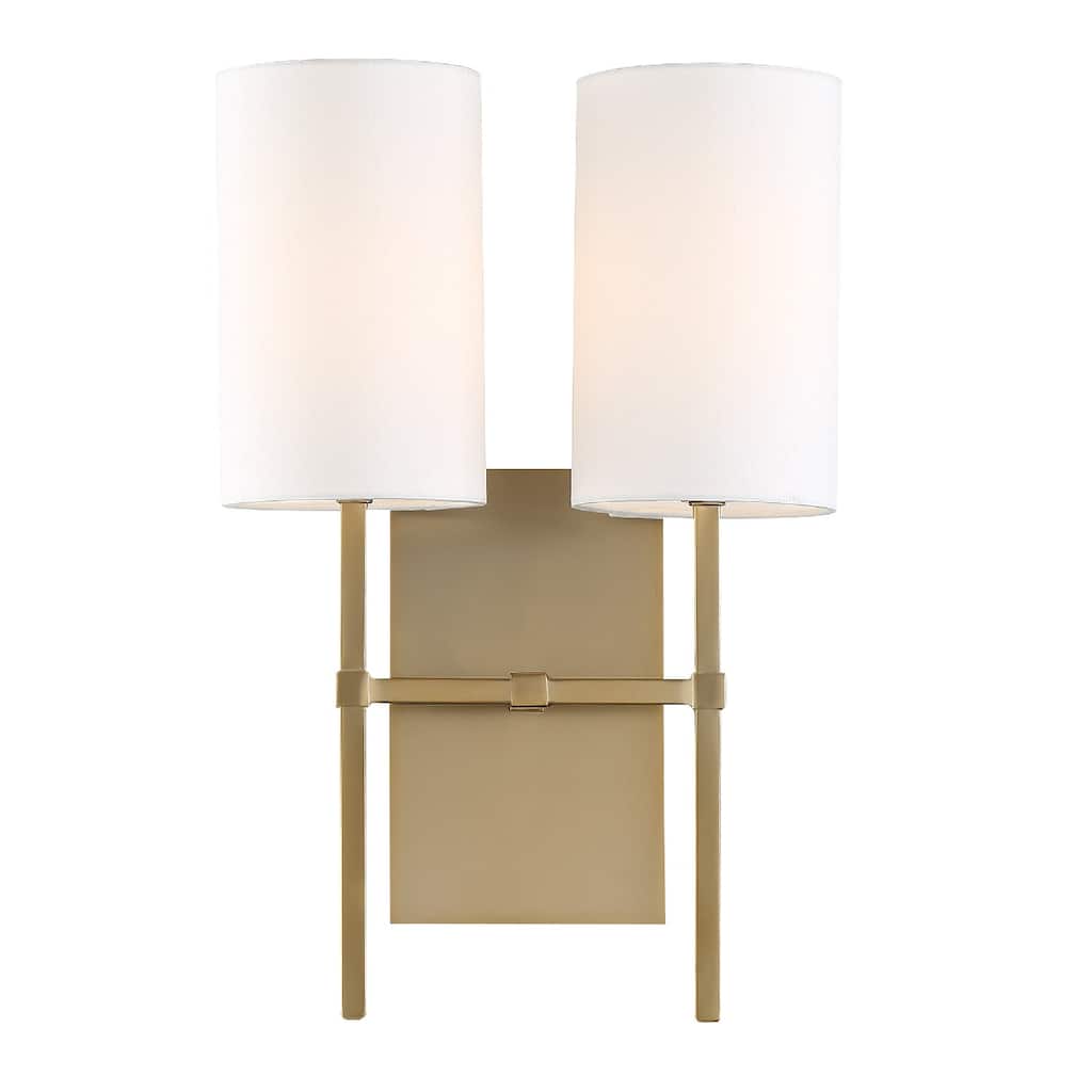 Veronica 2 Light Aged Brass Wall Mount - 11'' W x 16.5'' H x 6'' D