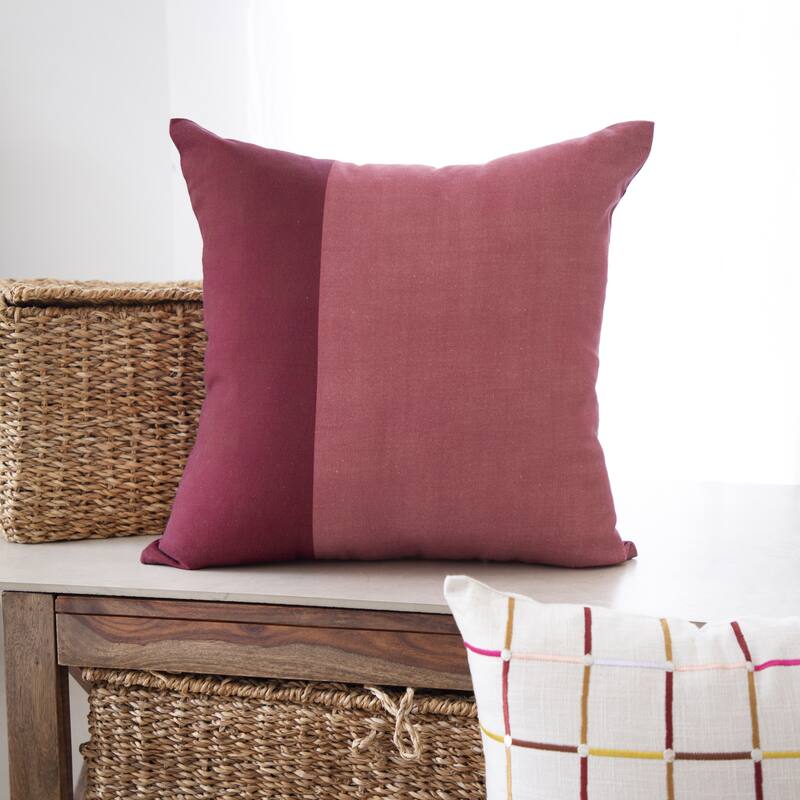 Sevita Patchwork Contemporary Printed Hand-Woven Indoor Throw Pillow