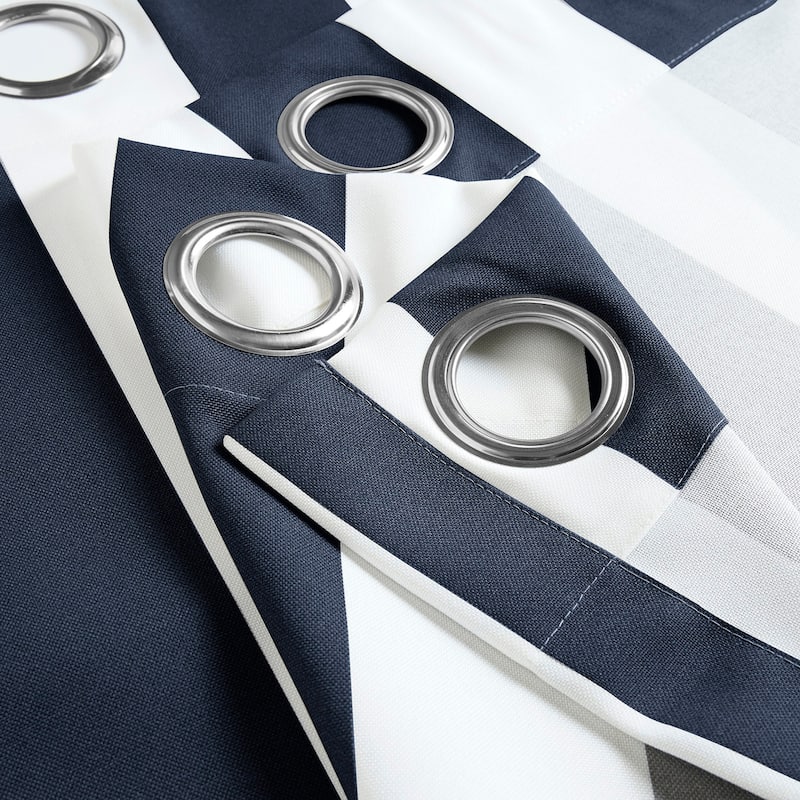 Exclusive Fabrics Villanova Striped Grommet Waterproof Light Filtering Outdoor and Indoor Curtains (1 Panel)