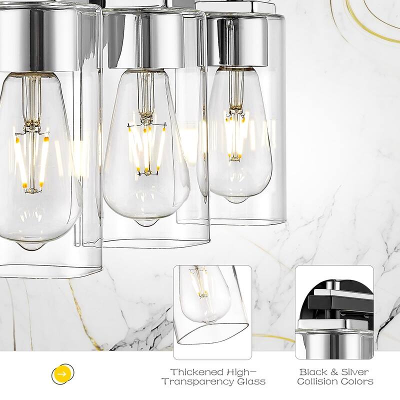 3-Light Wall Sconces Bathroom Vanity Light Over Mirror