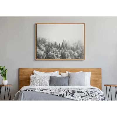 Kate and Laurel Sylvie Fog Framed Canvas by The Creative Bunch Studio