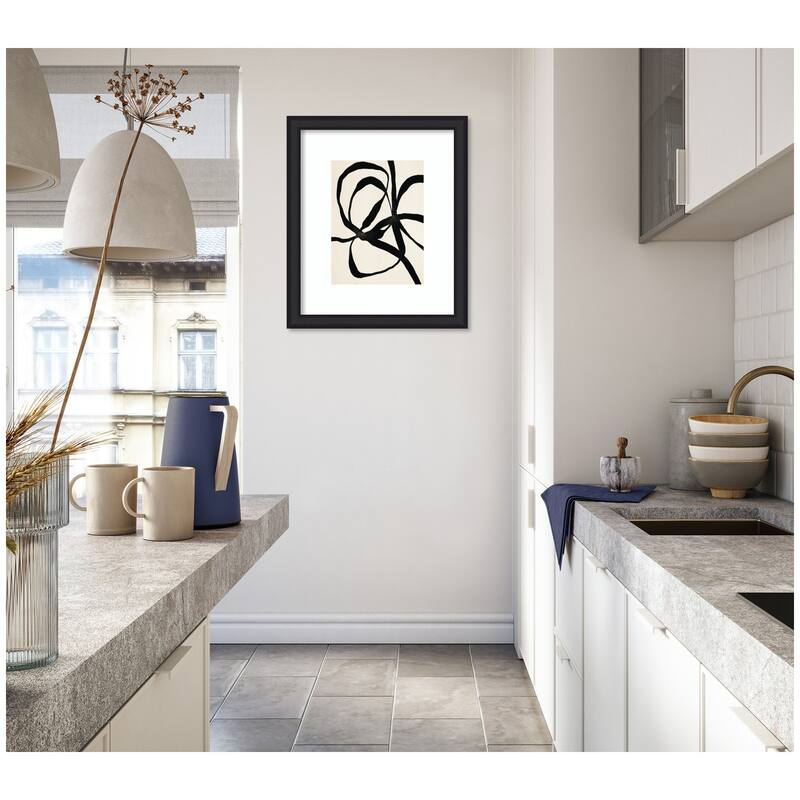 Kate and Laurel Framed Art Black Twist 1 by Alicia Bock