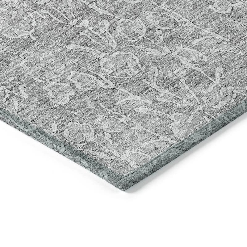 Machine Washable Indoor/ Outdoor Chantille Modern Floral Impressions Rug