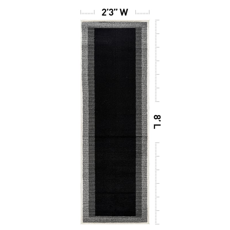 World Rug Gallery Modern Abstract Bordered Area Rug for Living Room, Bedroom, or Entryway - Low Pile Indoor Rug