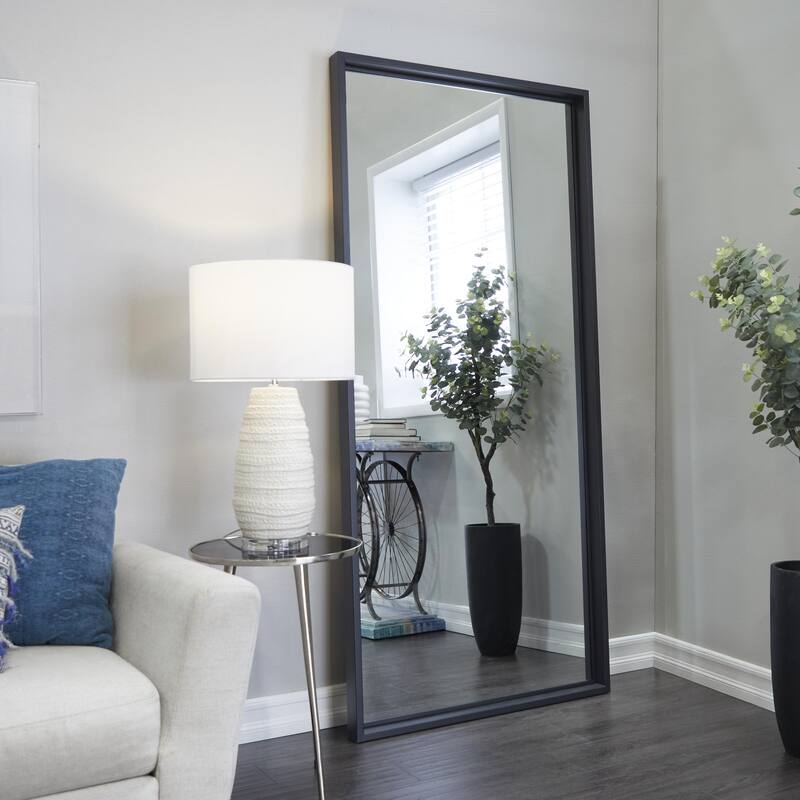 Black Metal Tall Room Floor Mirror