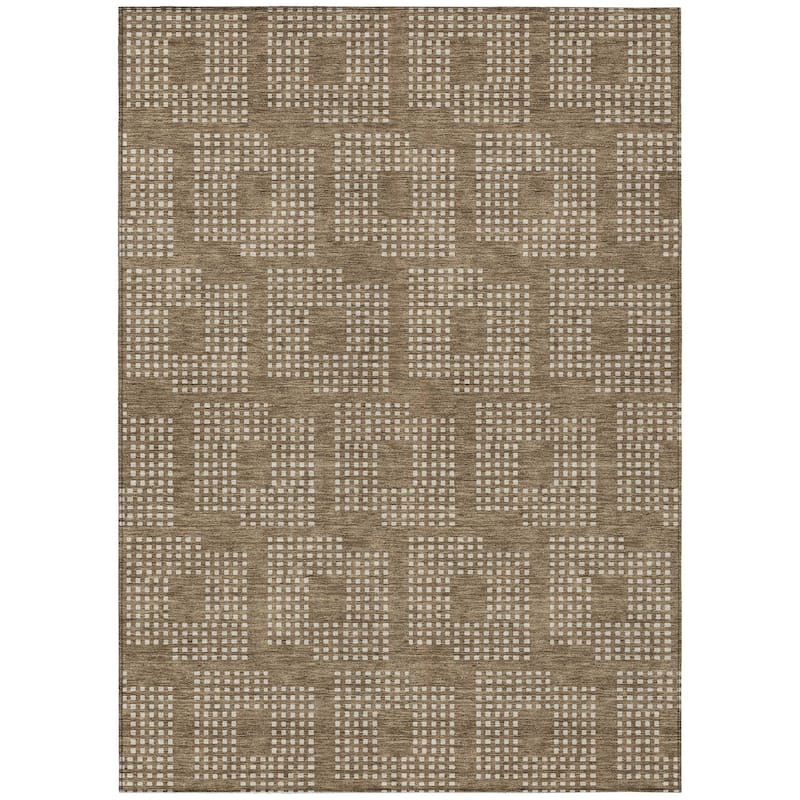 Machine Washable Indoor/ Outdoor Chantille Modern Houndstooth Rug