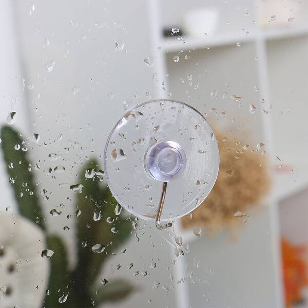4pcs Suction Cup Hooks 1" Diameter Removable Metal Hook Vacuum Hooks Hangers - Clear