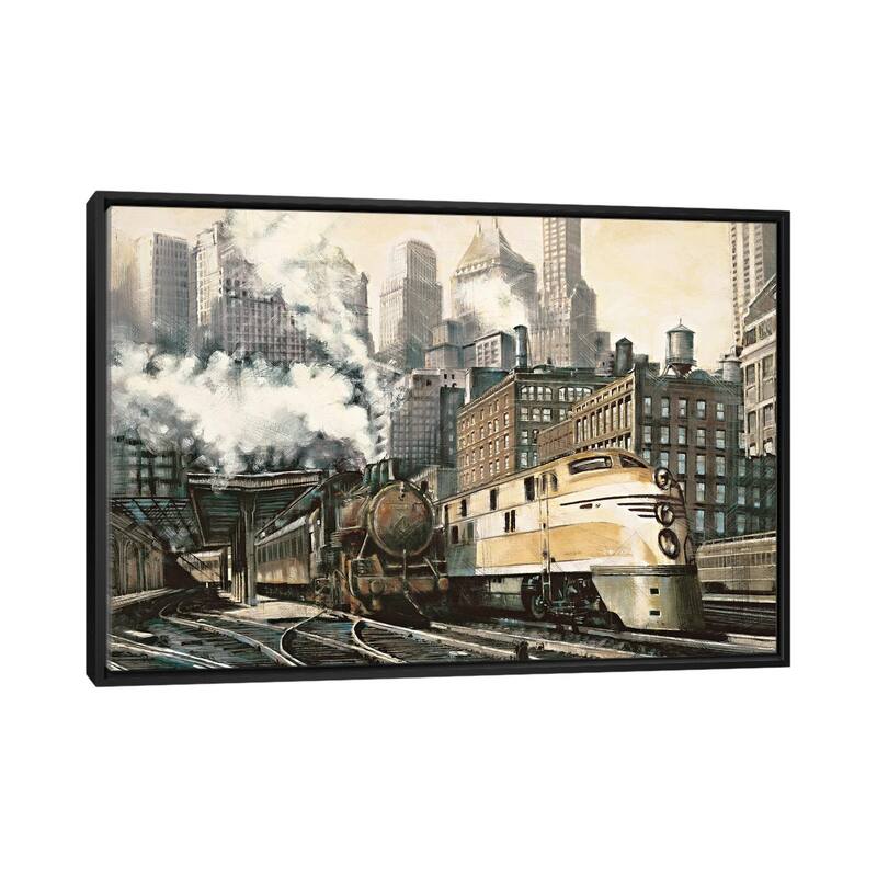 iCanvas "The Station, Chicago" by Matthew Daniels Framed - Black - 32x48