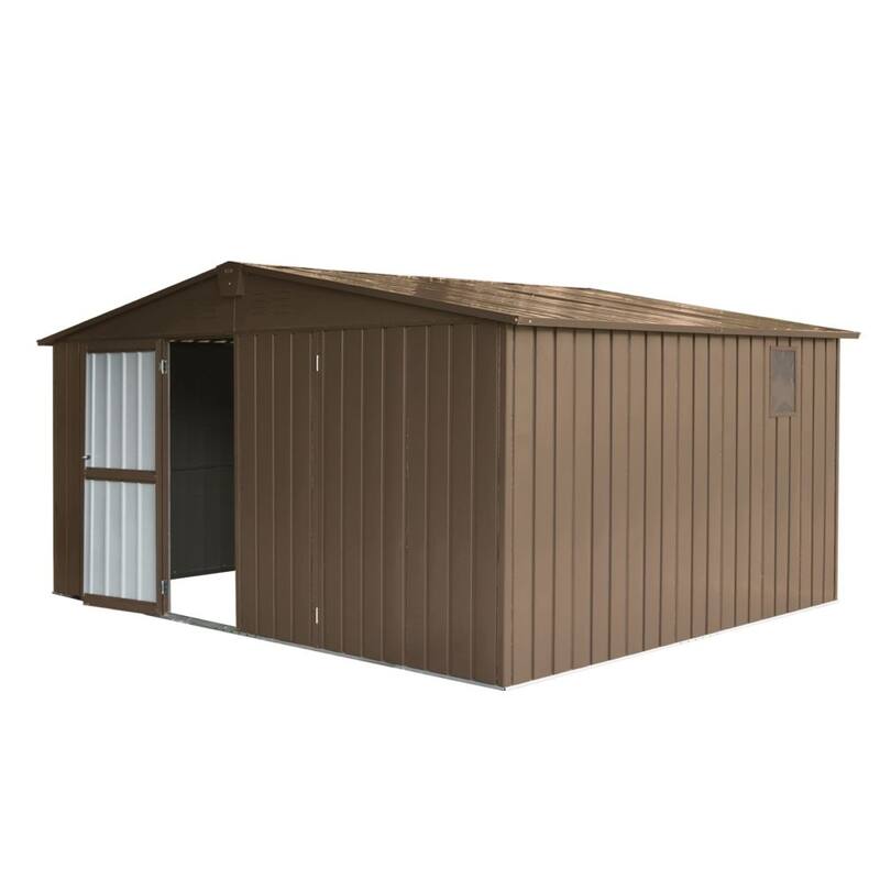Backyard Storage Shed with Galvanized Steel Frame & Windows,Outdoor Garden Shed Metal Utility Tool Storage Room