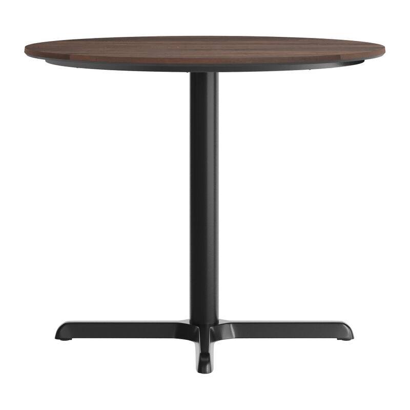 Commercial HPL Tabletop with Table Height Crisscross Base - 36"W x 36"D x 29.5"H