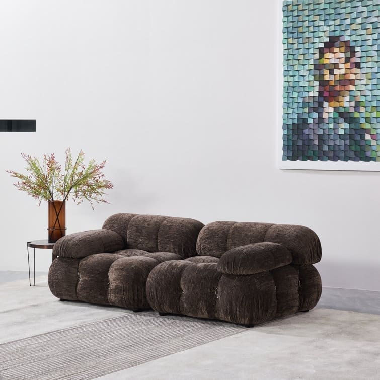 Breeley 76'' Chenille Upholstered Loveseat - Brown