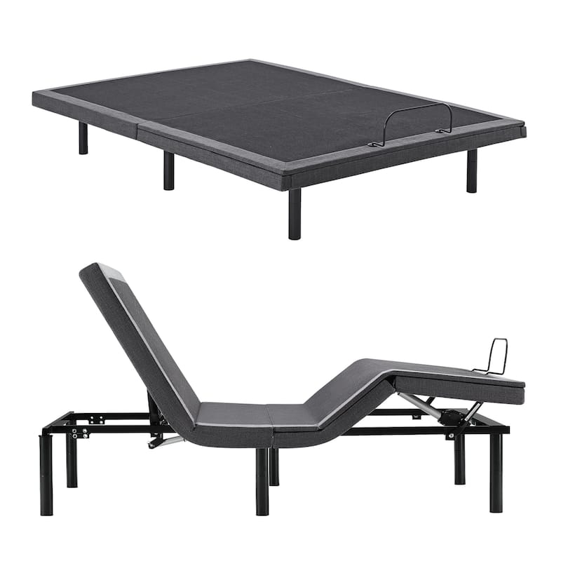 Ergonomic Motorized Adjustable Bed Frame, Wireless Remote Control,for Comfortable Reclining and Sleeping - Full