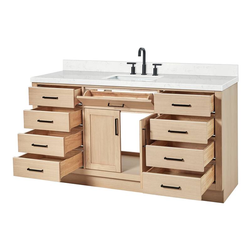 Ariel T066SCQRVO Hepburn 67" Free Standing Single Basin Vanity Set