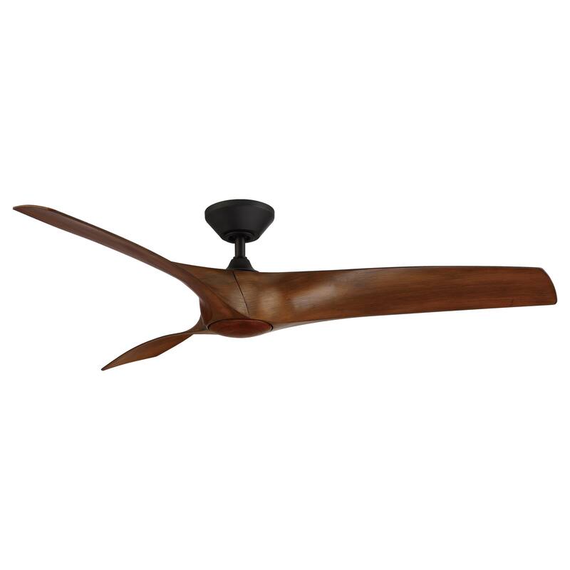 Zephyr Indoor and Outdoor 3-Blade Smart Ceiling Fan 62in with 3000K LED Light Kit and Remote Control with Wall Cradle