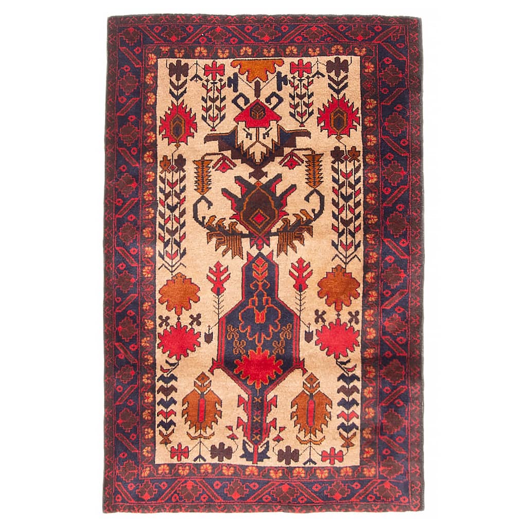 Teimani Tan Rug 2'11" x 4'8" - 2'11 x 4'8