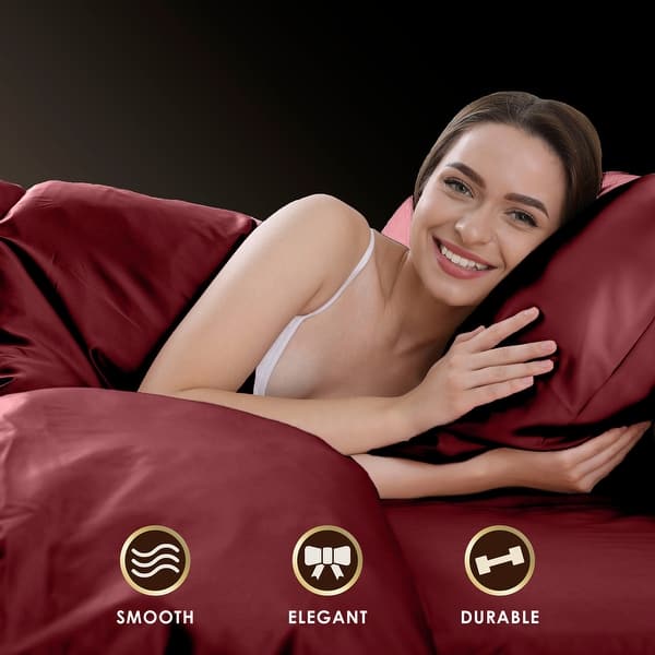 LinenPlus Collection Satin Pillowcase Set - 2 Pieces, King/Queen Size, 500 Thread Count 6 thumbnail image