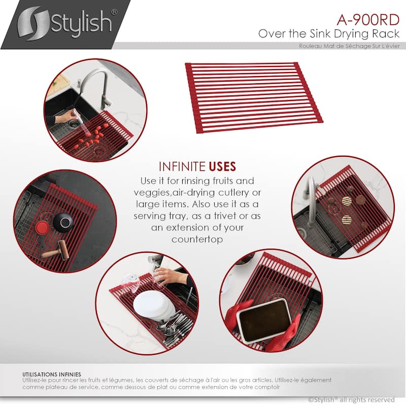 STYLISH Multipurpose Over Sink Roll-Up Dish Drying Rack