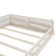 preview thumbnail 8 of 7, Full Size Upholstered Platform Bed Frame with Full Length Guardrail, Pine Wooden Bed with Pillow, Soft Beige